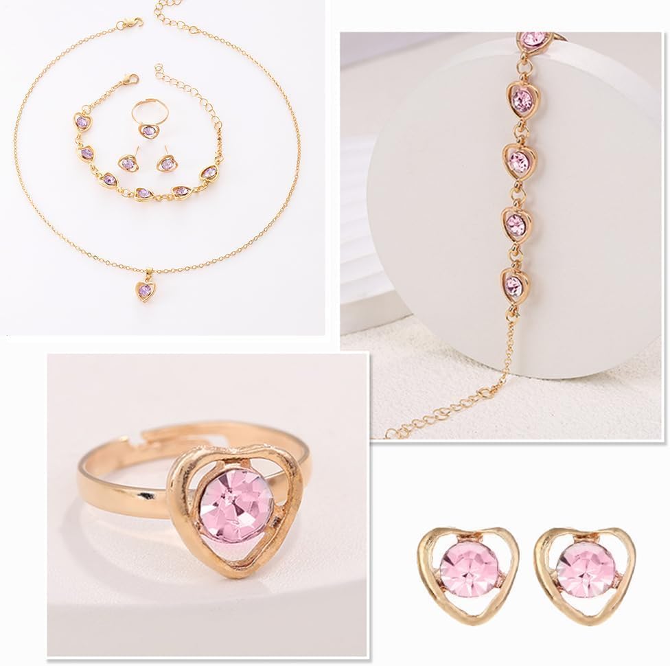 Parure Bijoux Cœur Cristal