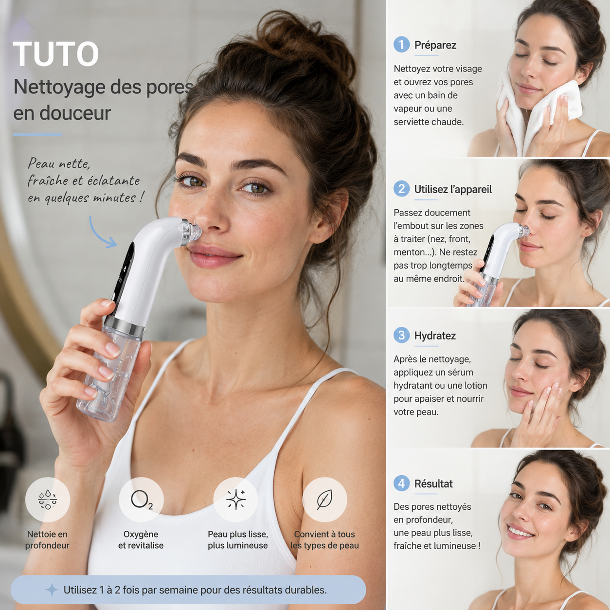 💧 Retrouvez une peau nette, fraîche et lumineuse dès la première utilisation