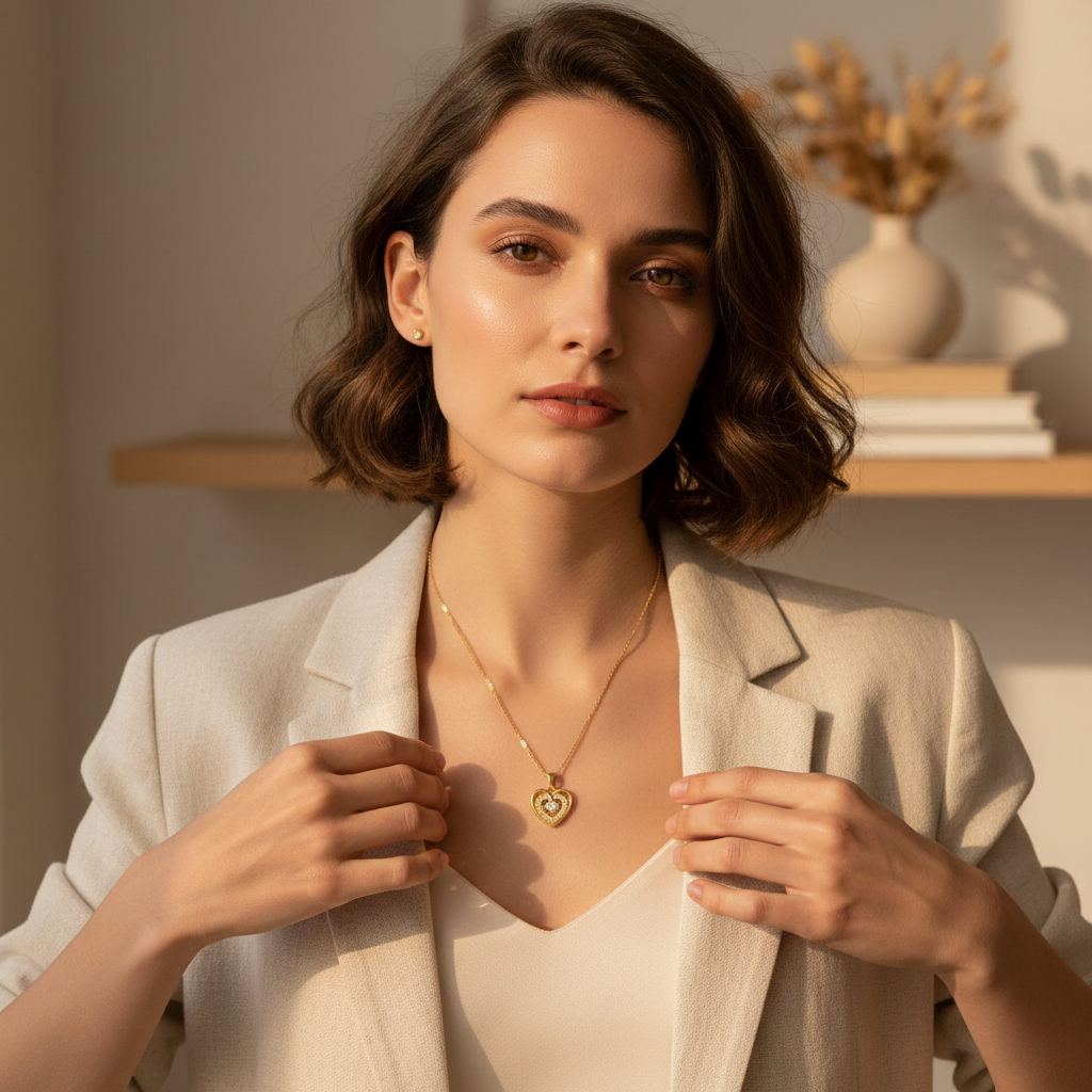 Collier Cœur Bohème Doré