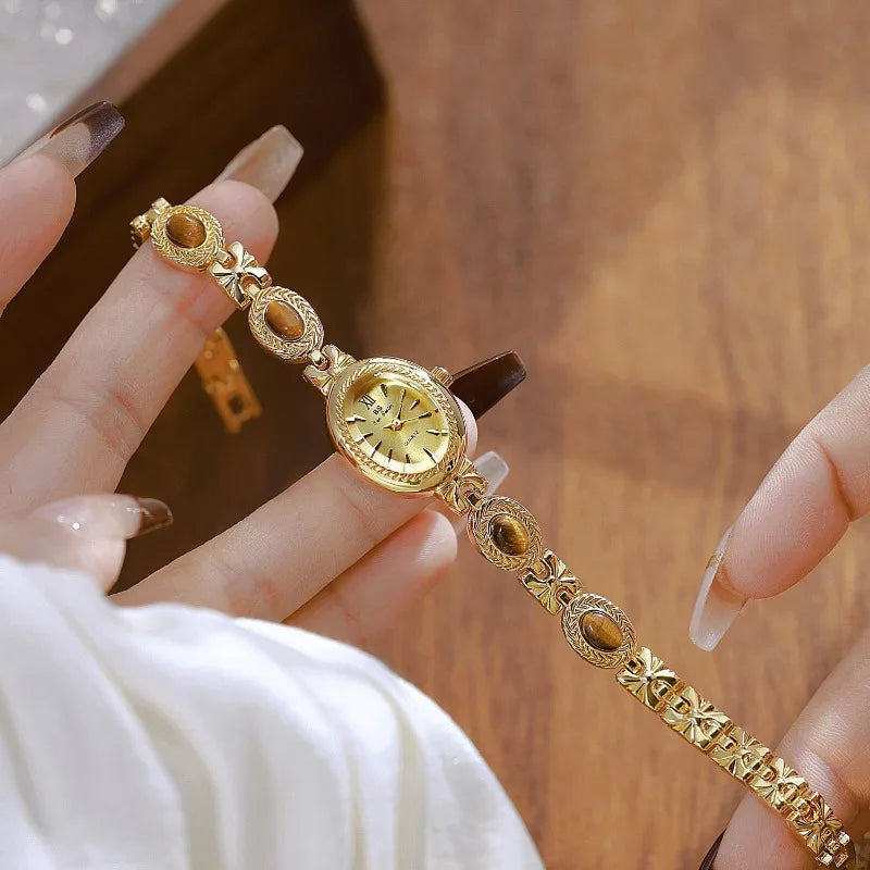 Montre Chic en Œil de Tigre