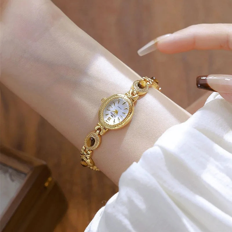 Montre Chic en Œil de Tigre