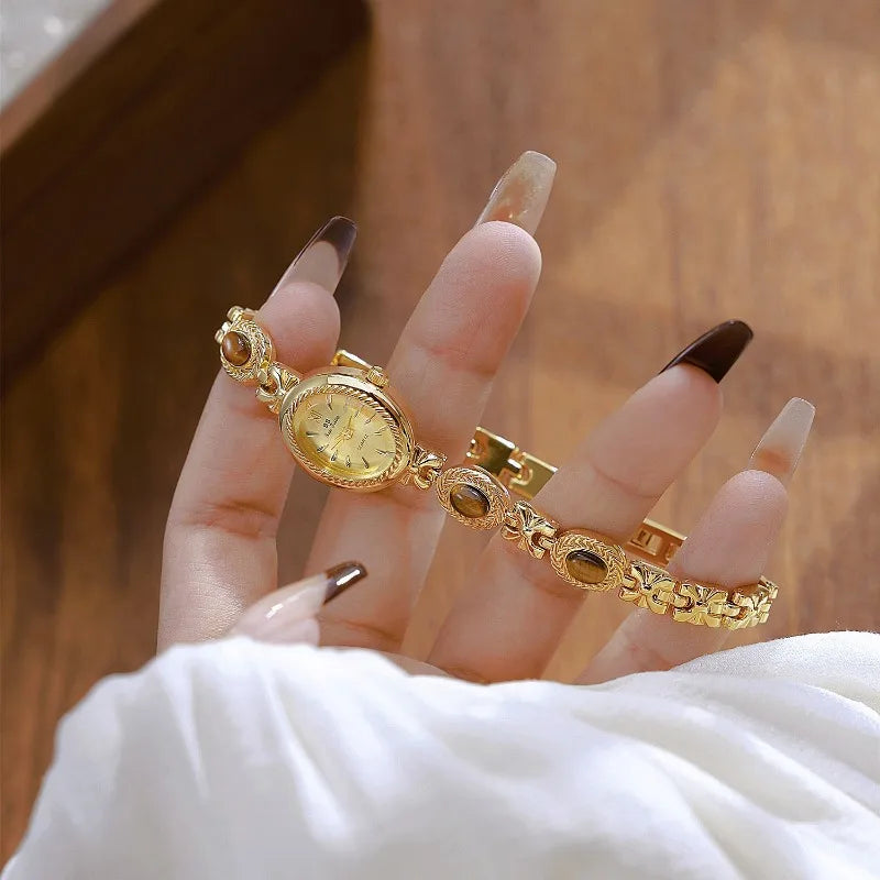 Montre Chic en Œil de Tigre