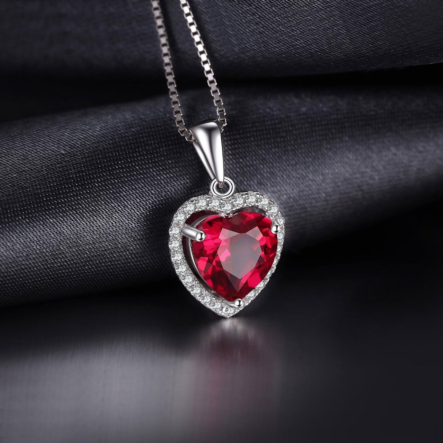 Collier Cœur Rubis Or 925