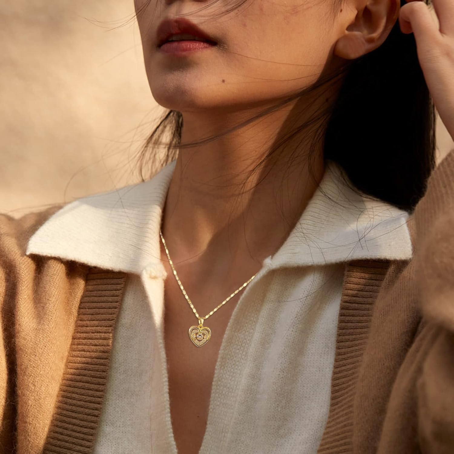Collier Cœur Bohème Doré
